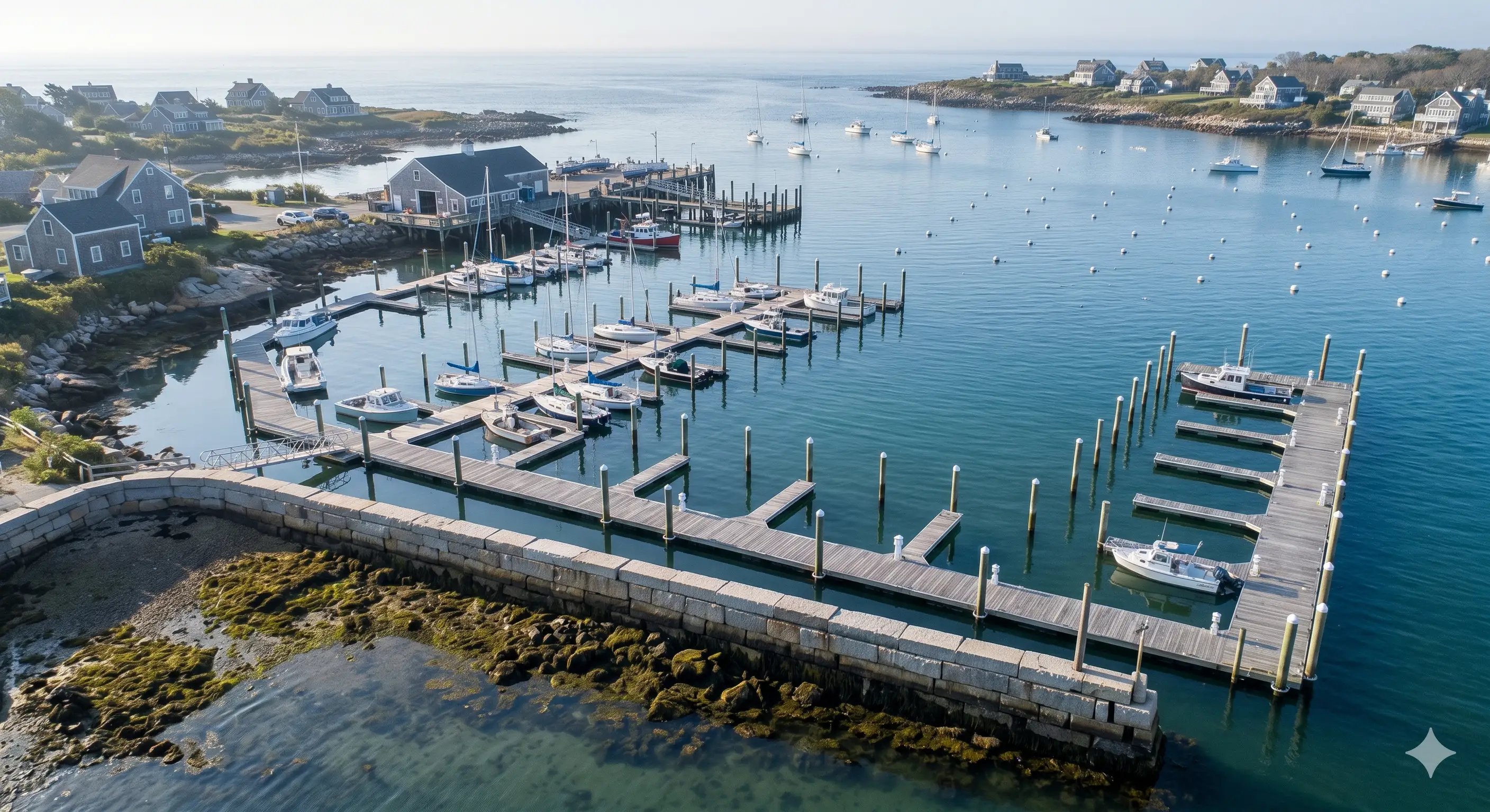 Pilot operating a drone near coastal waterfront infrastructure